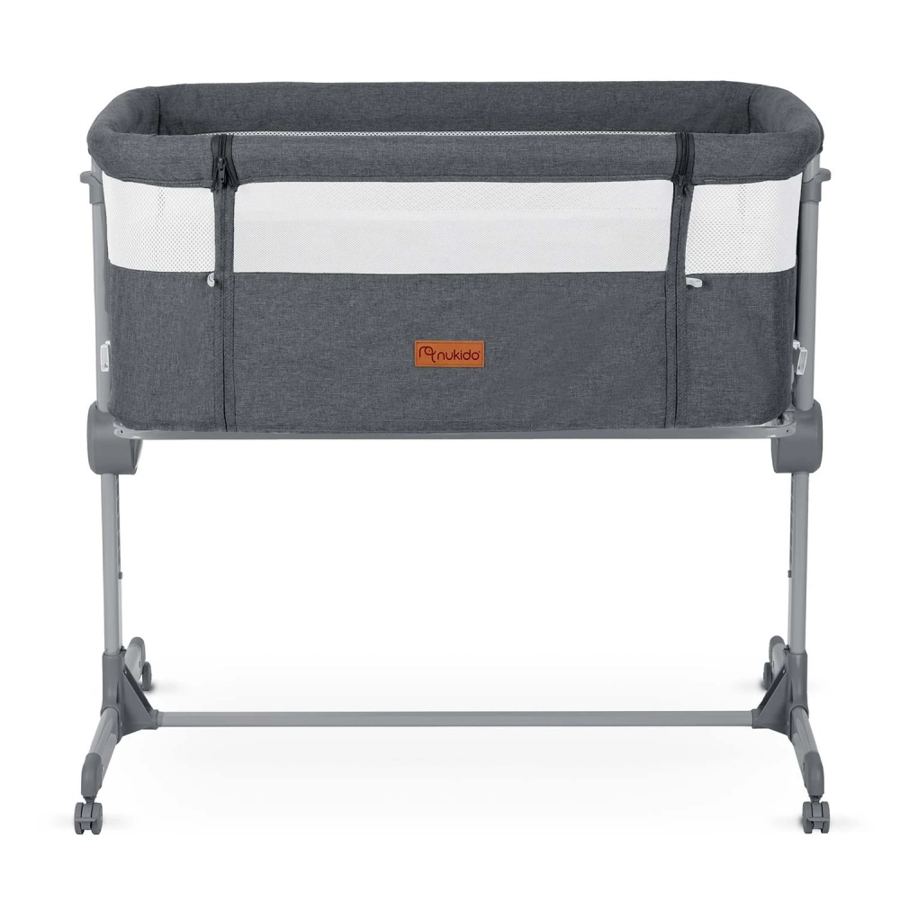 Patut Co-Sleeper Nukido Gri | Apropiere și Siguranță - imagine 3
