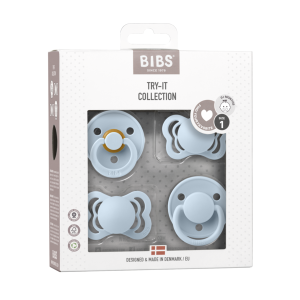 Suzete Bibs Try-it Collection Baby Blue, 0 luni+ - imagine 2