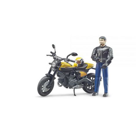 Bruder Motocicleta Ducati Scrambler cu Figurină