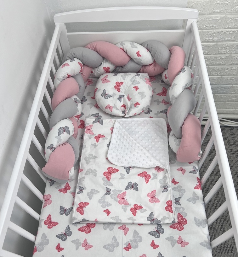 Lenjerie Pat 120x60 Deseda cu Aparatoare Fluturași