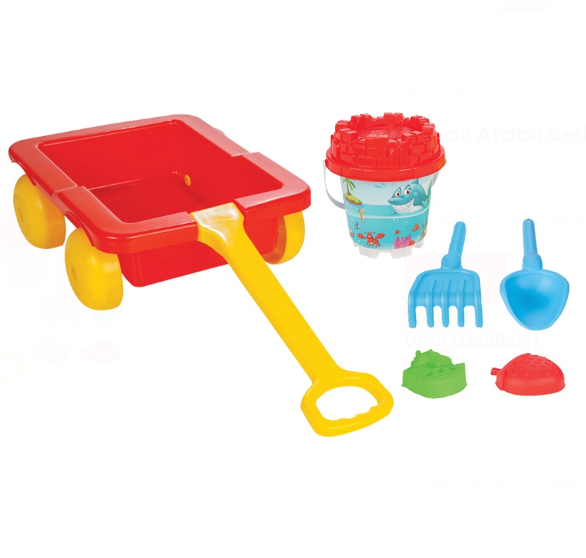 Set Căruț Pilsan Carriage Red cu Jucării Nisip - imagine 4