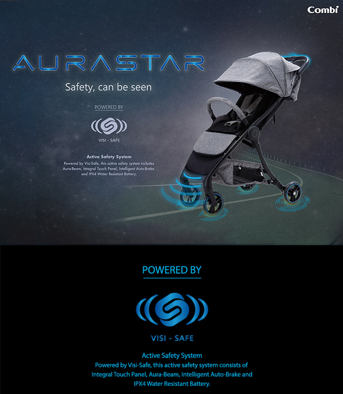Combi AuraStar Dark Grey - Carucior Compact cu Frana Automata - imagine 5