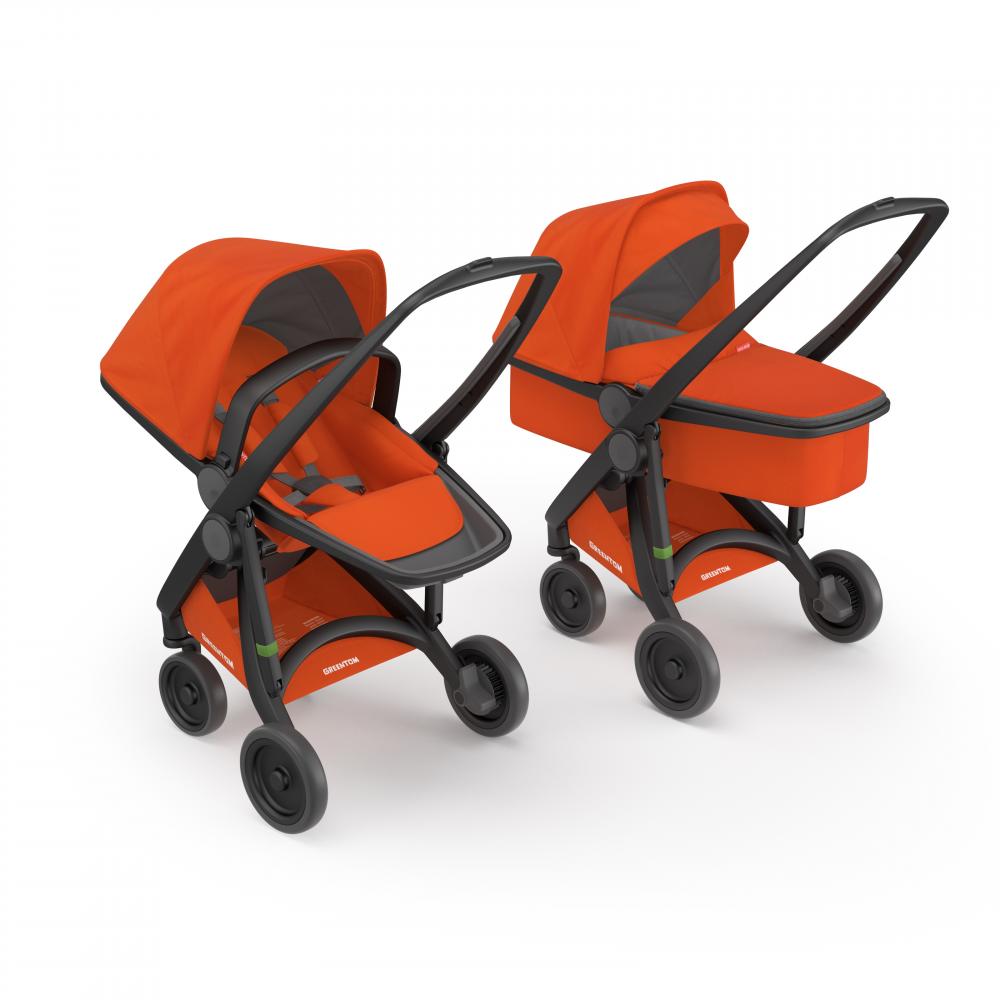 Greentom 2 in 1 Upto Black Orange - Carucior 100% Ecologic