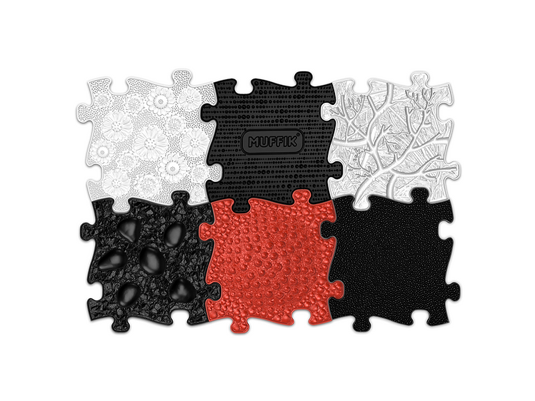 Covoraș Muffik Puzzle Ortopedic Roșu-Negru - imagine 2