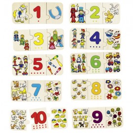 Puzzle Lemn Numere Goki | Autocorecție și Învățare