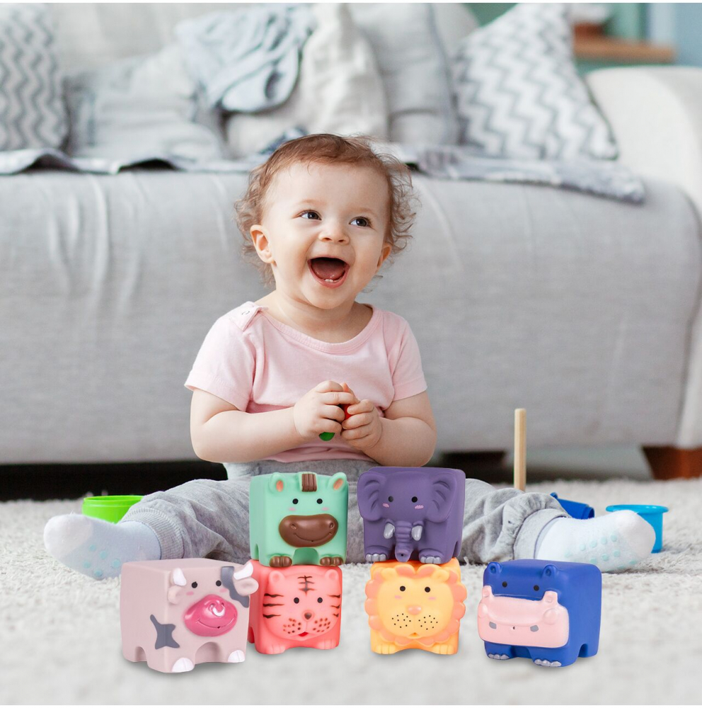 Set 6 Jucării Baie Malplay Happy Animals