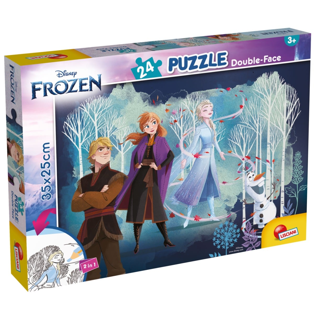 Puzzle 2 in 1 Lisciani Frozen, 24 piese, de colorat