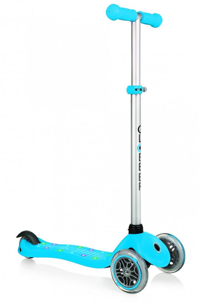 Globber Primo Sky Blue, 3 roti LED, Pliabila - imagine 5