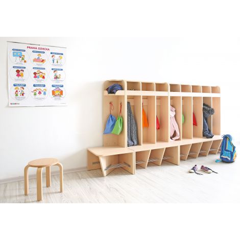 Vestiar Scolar Mariposa, 3 Compartimente, Moje Bambino - imagine 2