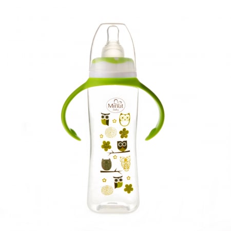 Biberon Minut Baby 250ml cu Mâner Verde - imagine 2