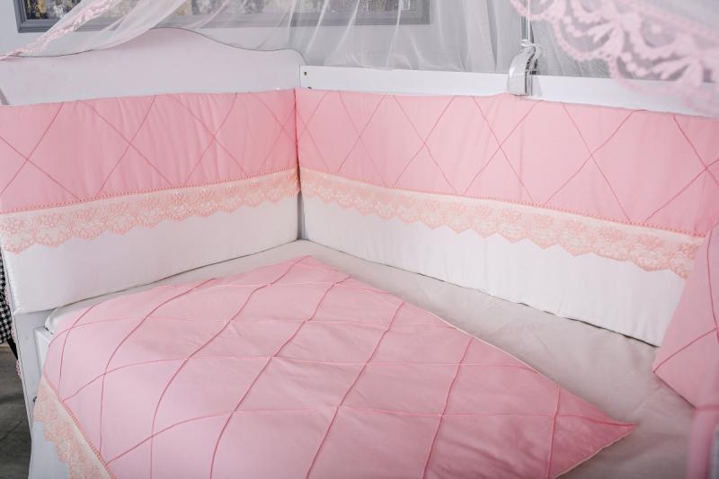 Lenjerie Patut 9 Piese Mykids Alb-Roz - imagine 2