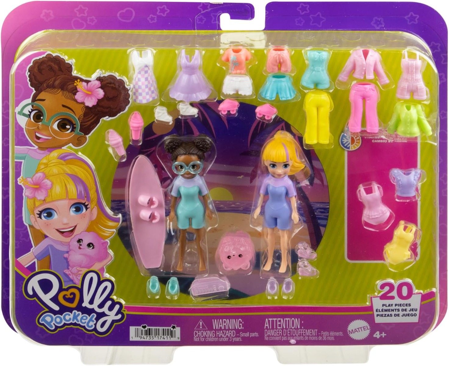 Set 2 Păpuși Polly Pocket cu Accesorii