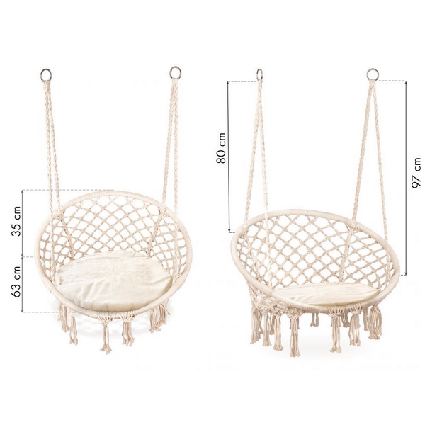 Leagan Suspendat Modernhome Cuib de Barza Alb - imagine 4