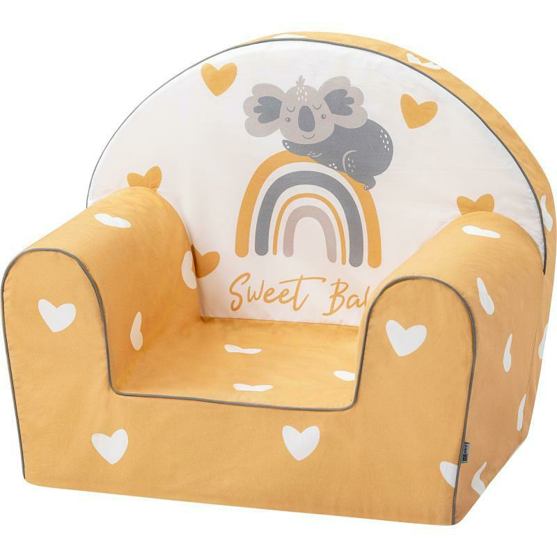 Fotoliu Bubaba Yellow Hearts pentru copii