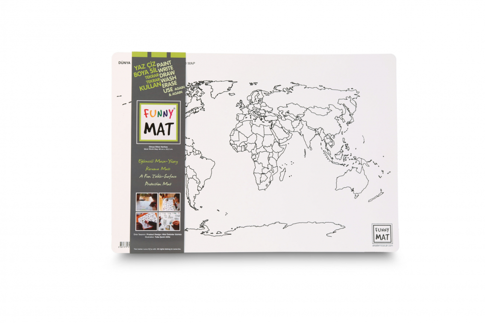 Funny Mat Harta Lumii Reutilizabila de Colorat