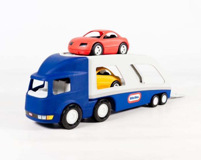 Transportor masini Little Tikes albastru, cu rampa