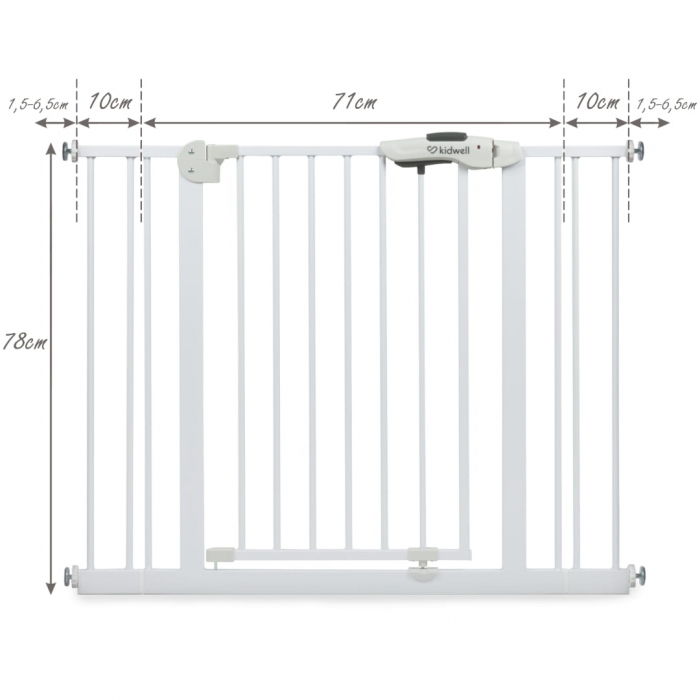 Poartă Siguranță Kidwell Guarda Alb, 74-105 cm - imagine 11