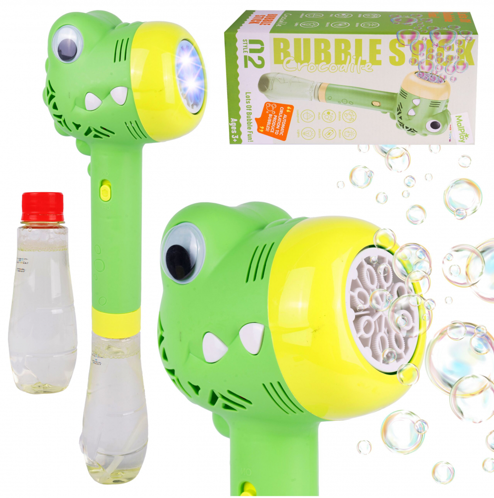 Pistol Baloane Sapun Bubble Dino cu Lumini Malplay