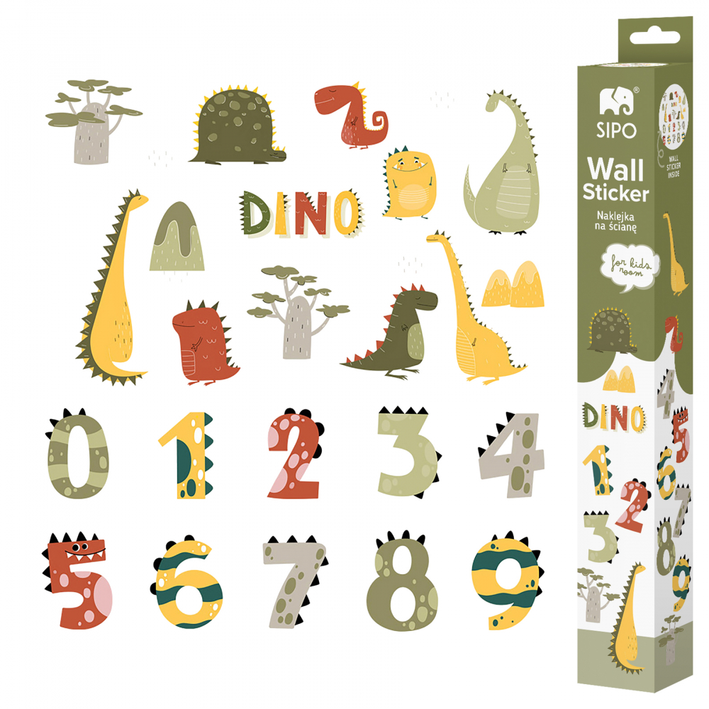 Sipo Sticker Dino Numere 63x63cm Educativ - imagine 8