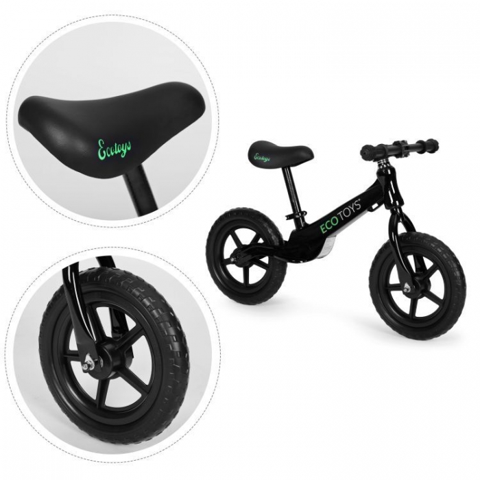 Bicicletă Fără Pedale Ecotoys YM-BB-17 Negru - imagine 5