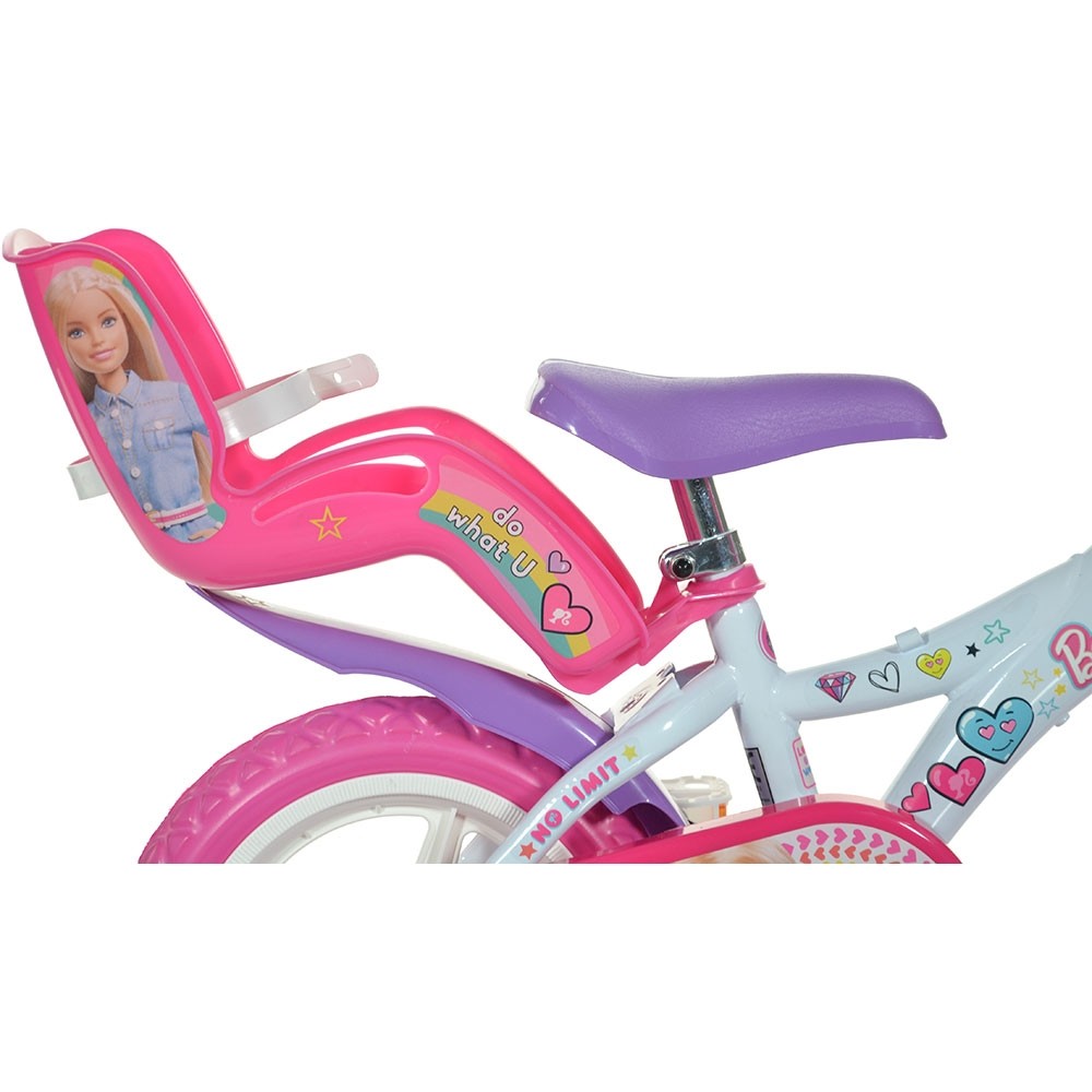 Bicicleta Dino Bikes Barbie 12" cu Scaun Papusa - imagine 4