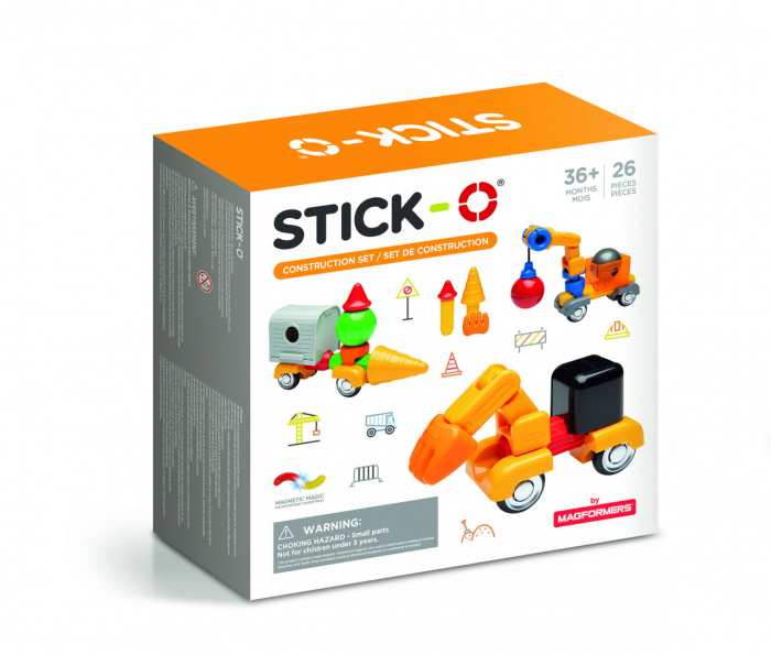 Stick-O Clicstoys | Joc Construit cu 26 Piese Magnetice