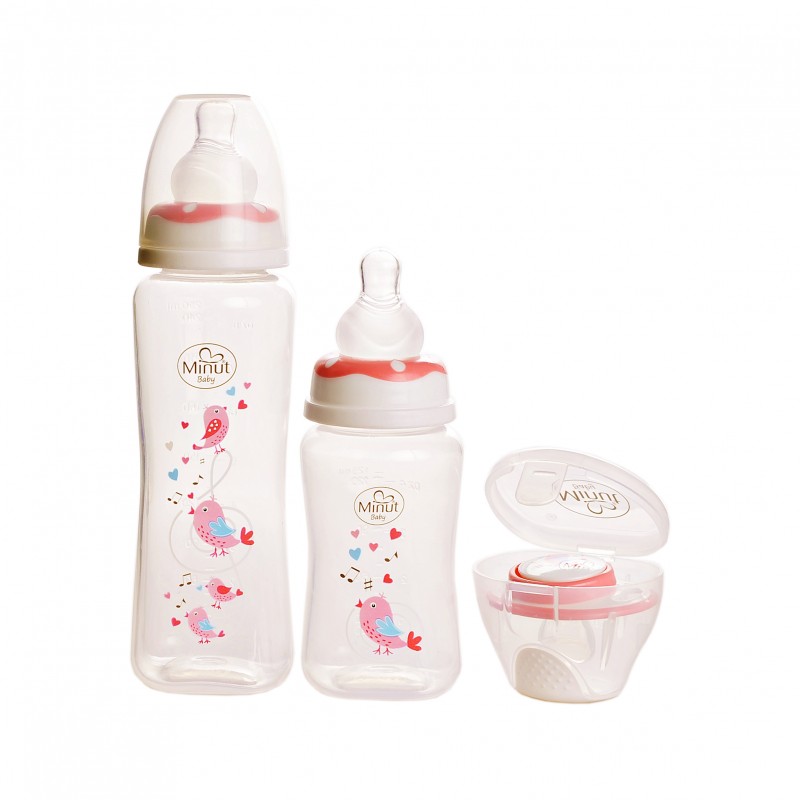 Set Minut Baby biberoane + sterilizator 0+ luni