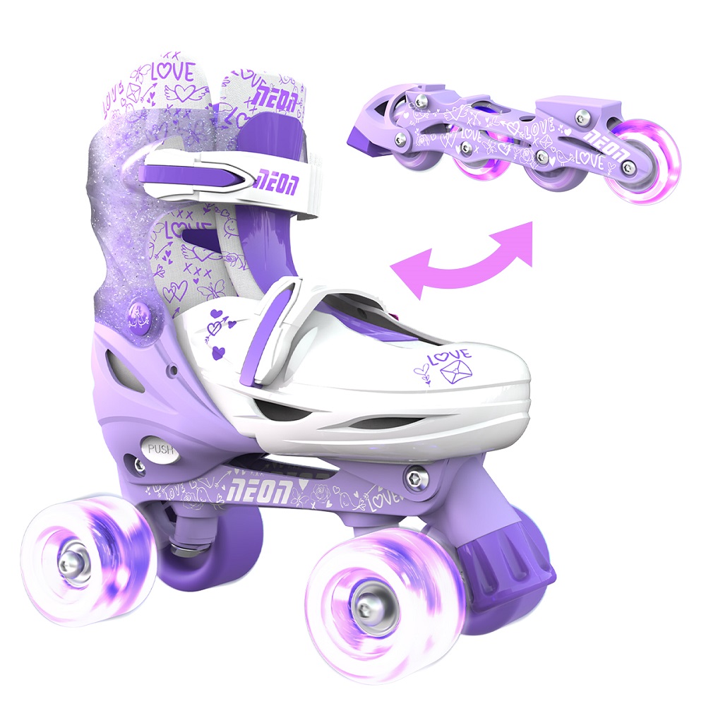 Role 2 in 1 Neon Combo Skates Purple 34-37 - imagine 5