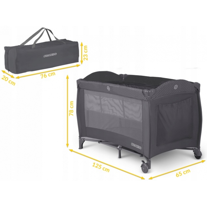 Patut pliabil Ricokids RK-242 Antracit cu accesorii - imagine 8