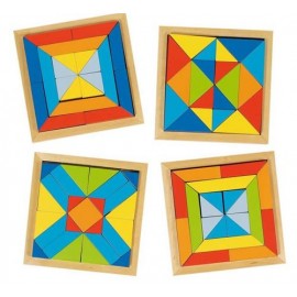 Set 4 Puzzle Lumea Formelor Goki - Joc Lemn Educativ