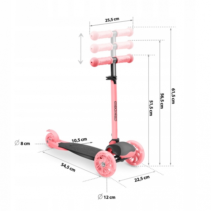 Trotineta Ricokids Loco Pliabila, Roti LED - imagine 5