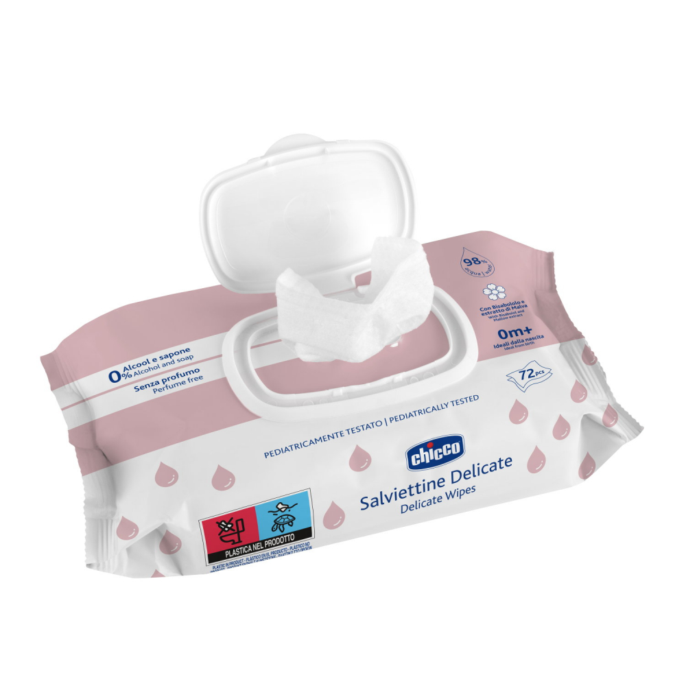 Servetele umede Chicco 72buc, fără alcool, 0+