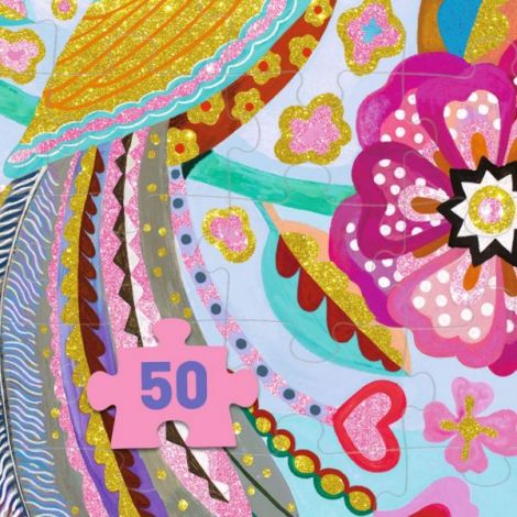 Puzzle Djeco Pasarea Strălucitoare cu Sclipici - imagine 2