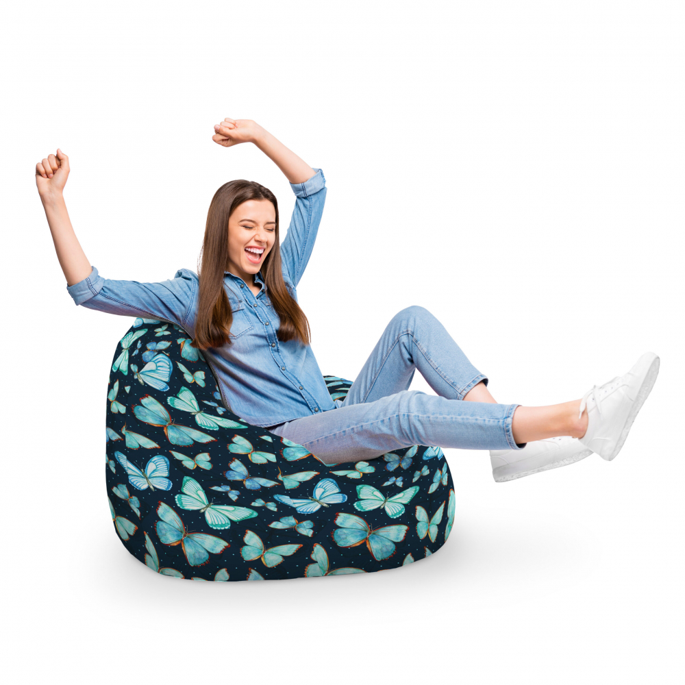 Fotoliu Puf Bean Bag XL Fluturi Updeco