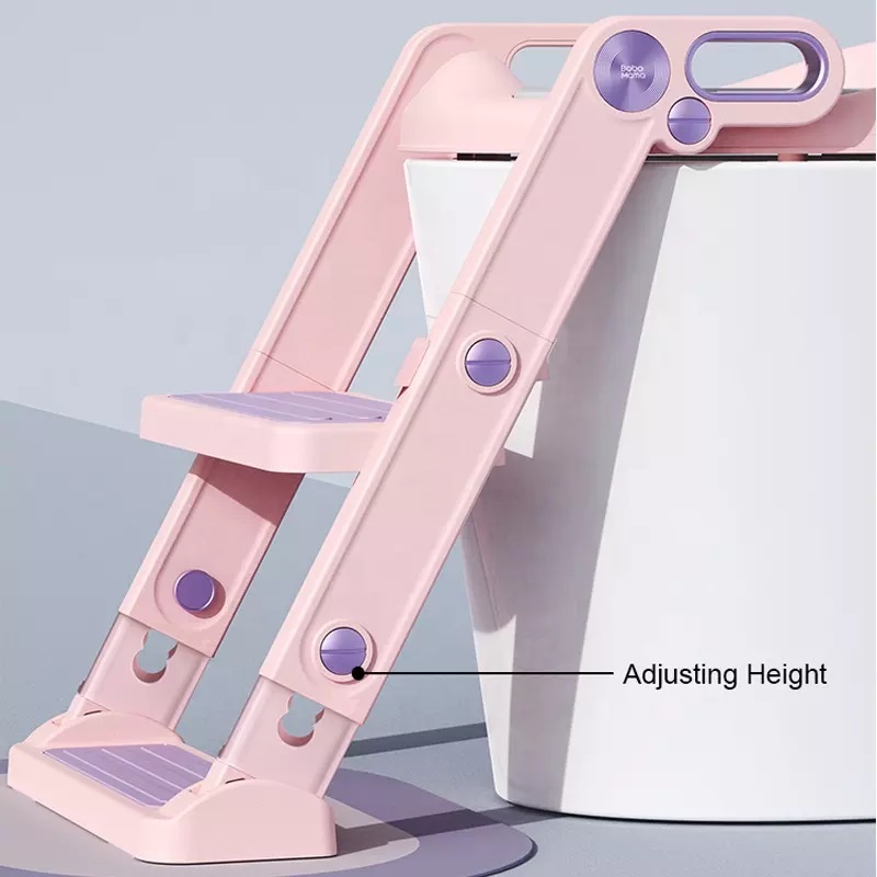 Reductor Toaletă Little Mom Pink, Pliabil și Reglabil - imagine 2