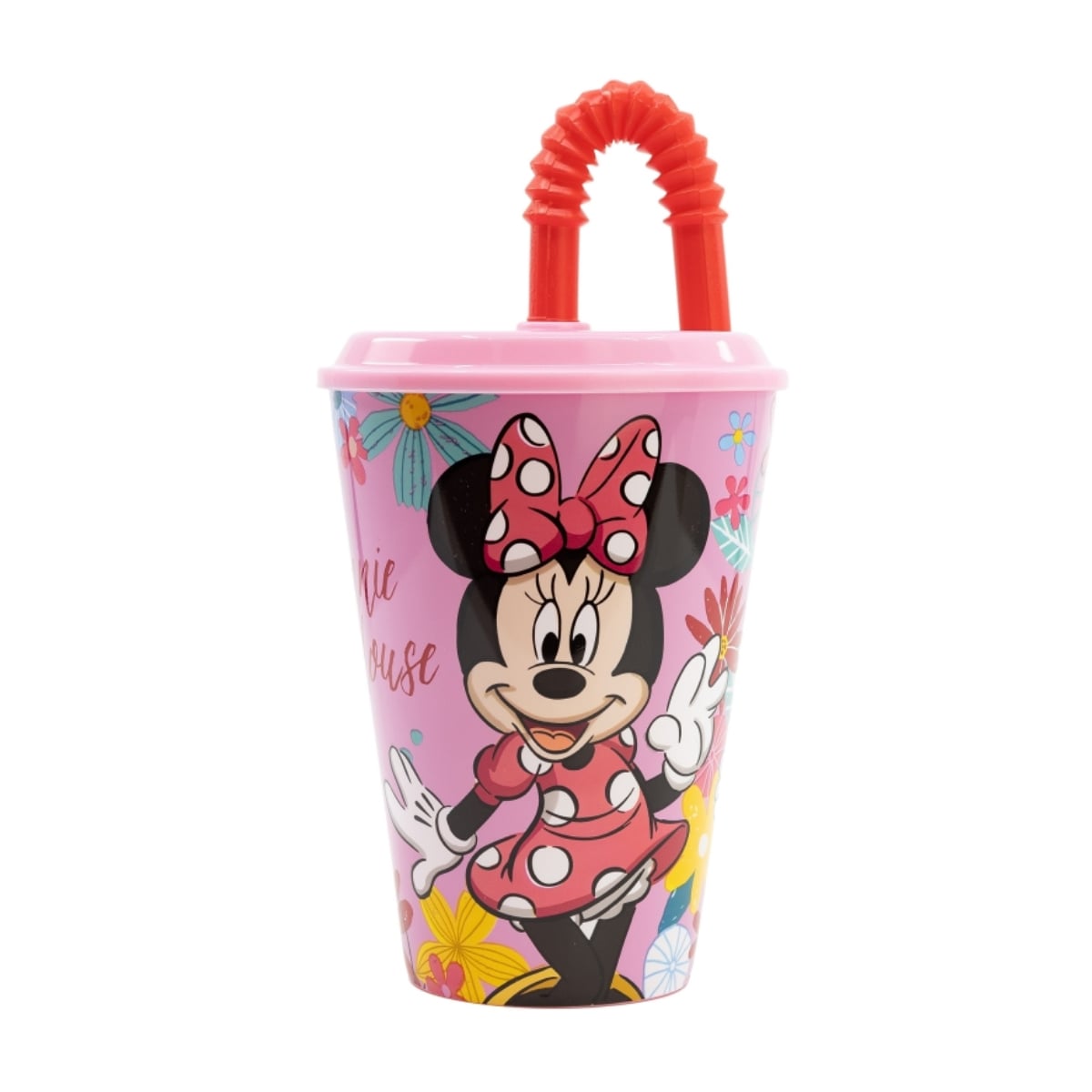 Pahar Stor Minnie Mouse 430ml cu Pai