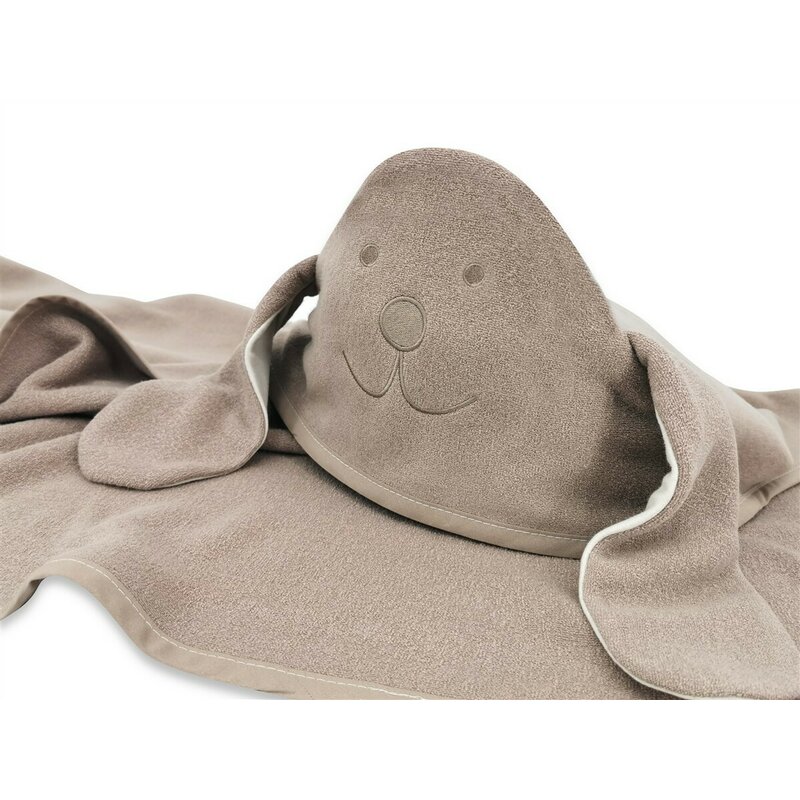 Prosop cu gluga Qmini Bear Mocha | Bambus Premium