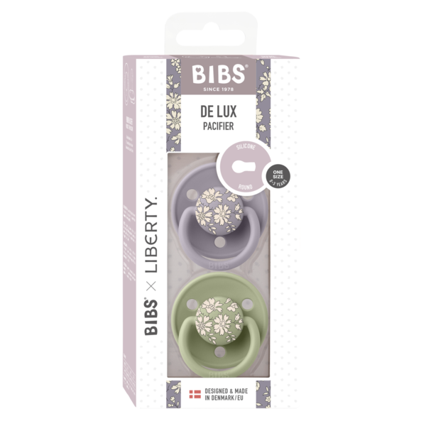 Set 2 Suzete Bibs x Liberty Fossil GreySage