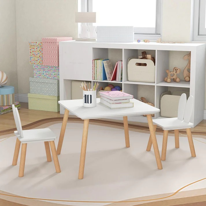 Set Masă și Scaune Copii Ginger Home, Alb - imagine 3