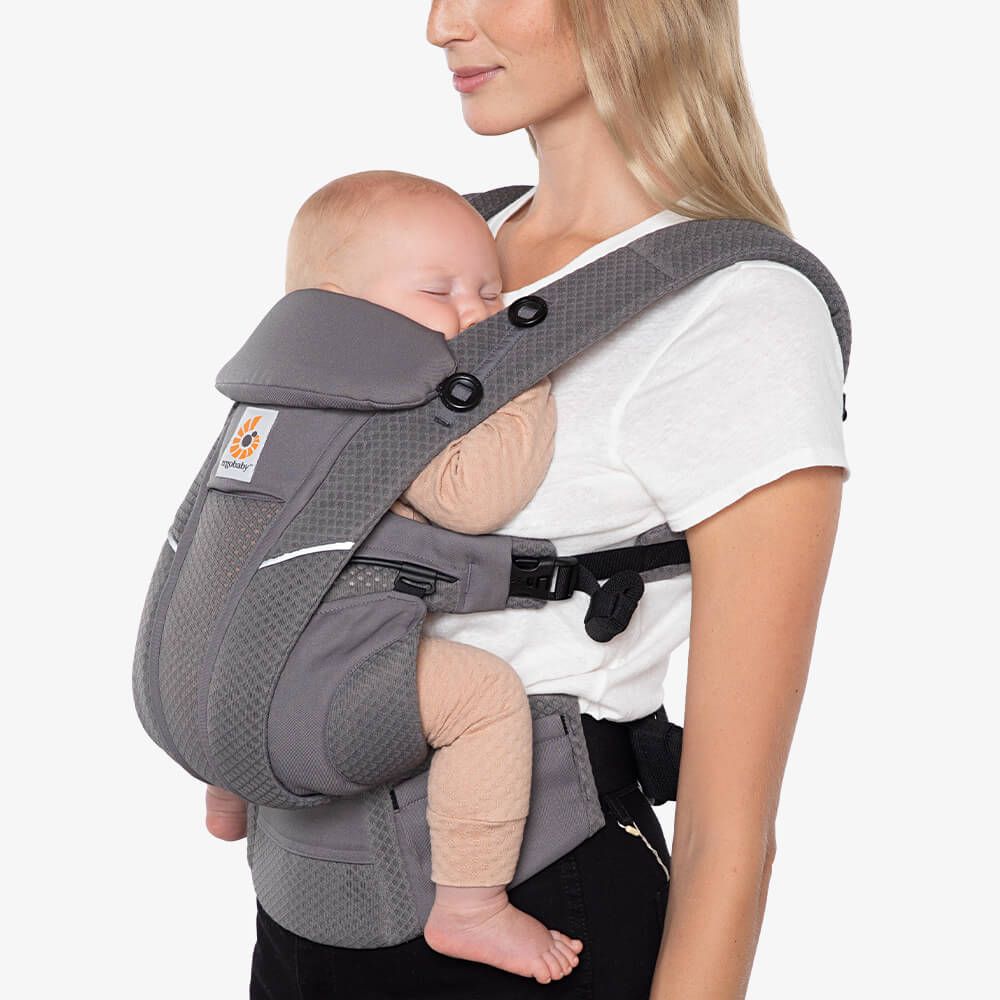 Marsupiu Ergobaby Omni Breeze Graphite Grey - Respirabil - imagine 3