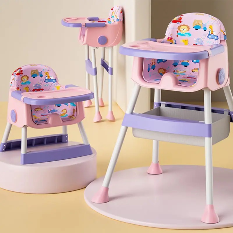 Scaun Little Mom Jungle Pink 2în1 Pliabil