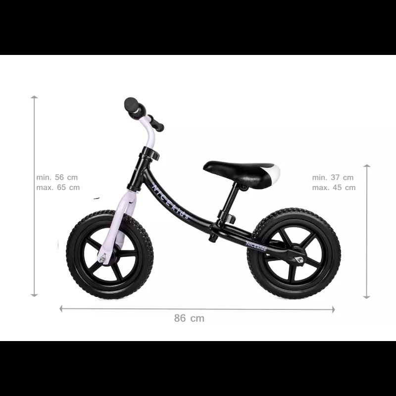 Bicicleta Fără Pedale Nice Kids 12" White Black