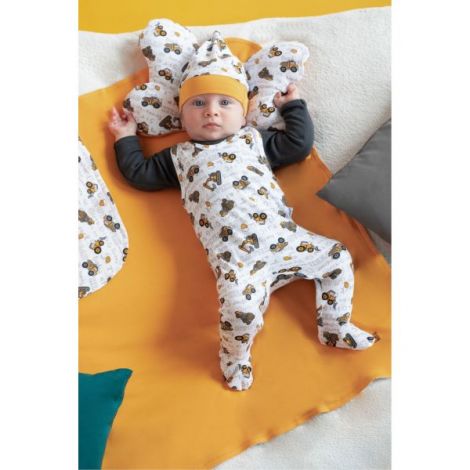 Romper Bumbac 100% Nicol Big Trucks - Albastrum - imagine 2