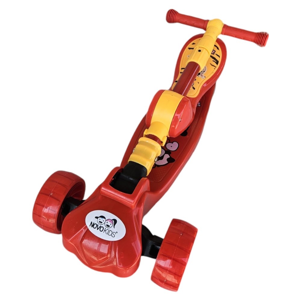 Novokids Mini Scooter 8010 Rosu 2 in 1 cu LED - imagine 3