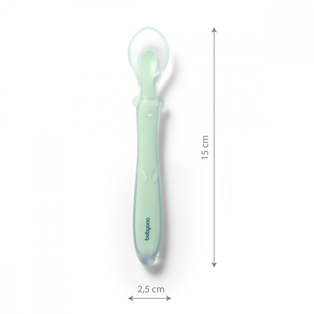Linguriță Flexibilă Babyono Silicon, Menta - imagine 3