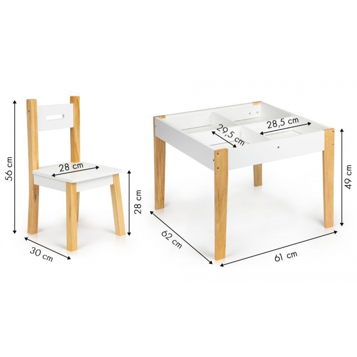 Set masă și 2 scaune Ecotoys cu tabelă - imagine 5