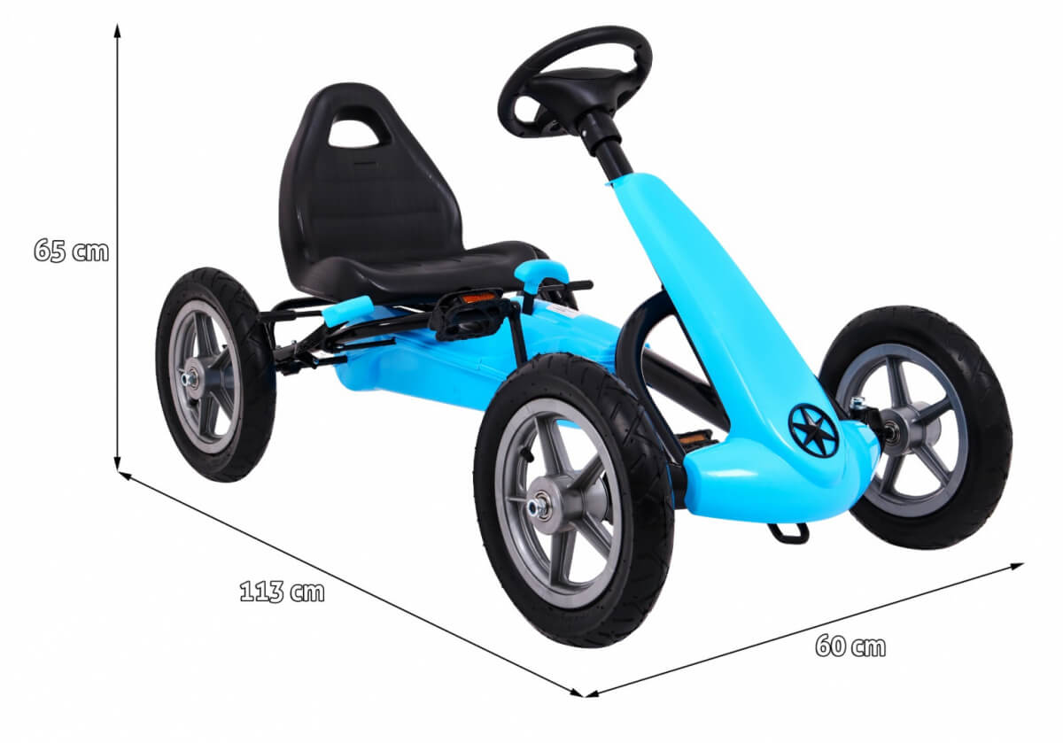Kart cu Pedale STAR AIR Albastru | Autokids - imagine 2