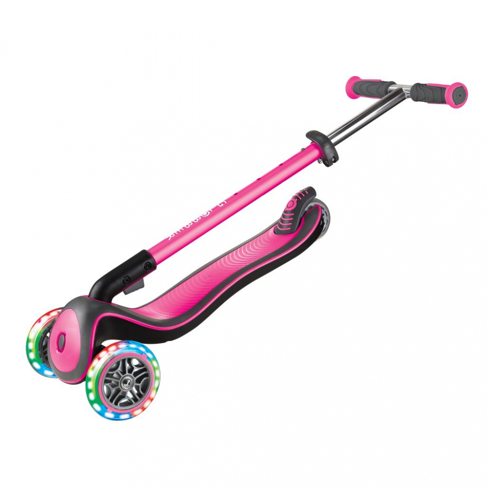 Trotineta Globber Elite Deluxe Roz, cu roti LED si ghidon reglabil - imagine 9
