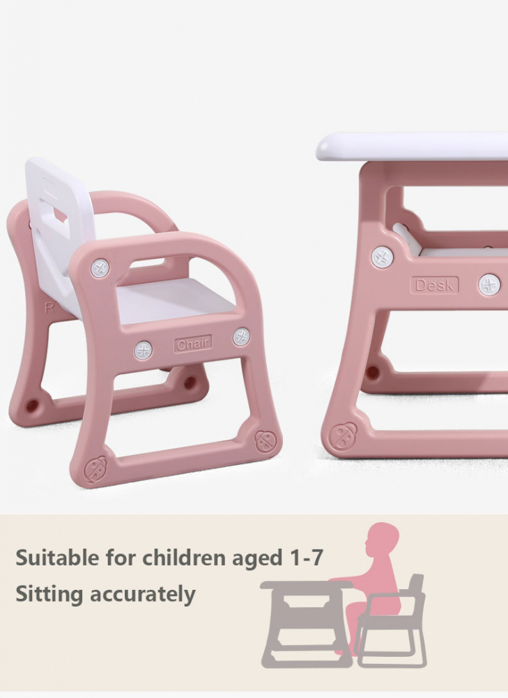 Masuta de studiu cu scaunel Nichiduta School Pink - imagine 4