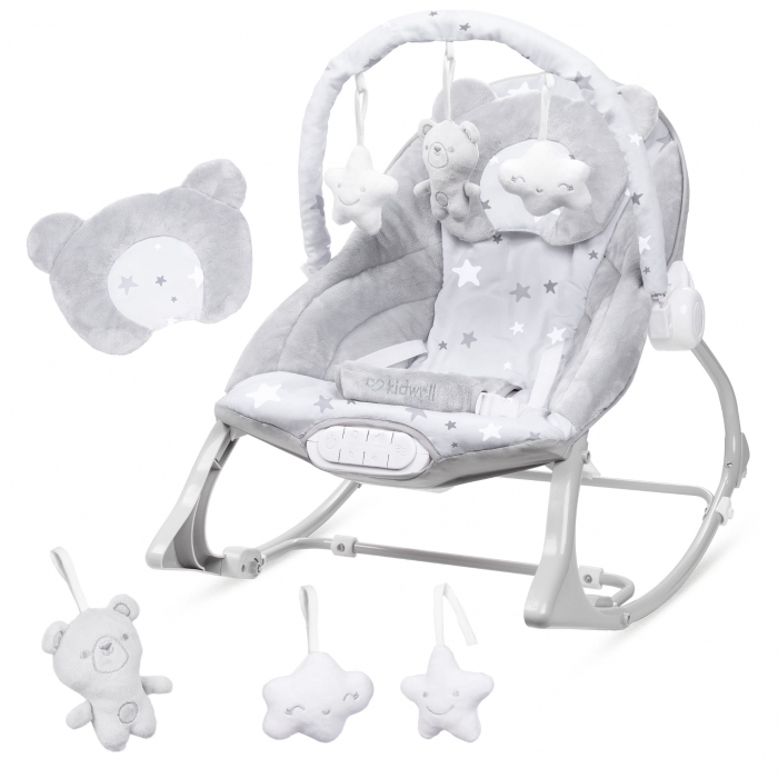 Balansoar Multifuncțional Kidwell Pino Gri cu Sunete - imagine 6